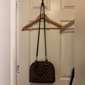 Checkered Brown Crossbody Bag